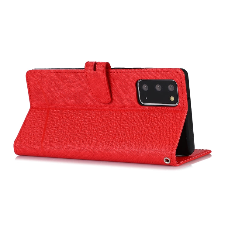 For Samsung Galaxy Note20 Cross Texture Horizontal Flip Leather Phone Case