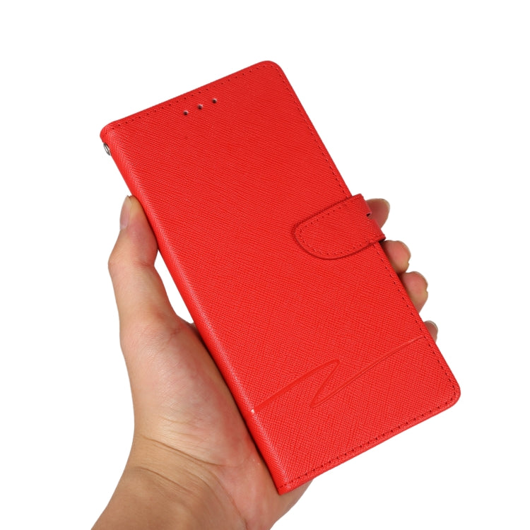 For Samsung Galaxy Note20 Cross Texture Horizontal Flip Leather Phone Case