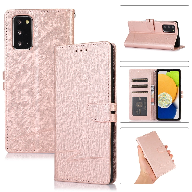 For Samsung Galaxy Note20 Cross Texture Horizontal Flip Leather Phone Case