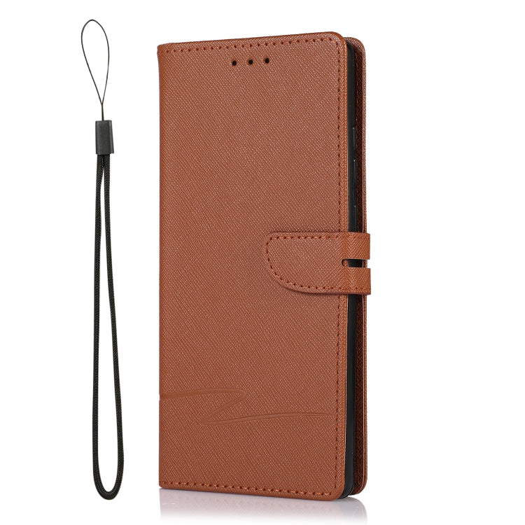 For Samsung Galaxy Note20 Cross Texture Horizontal Flip Leather Phone Case
