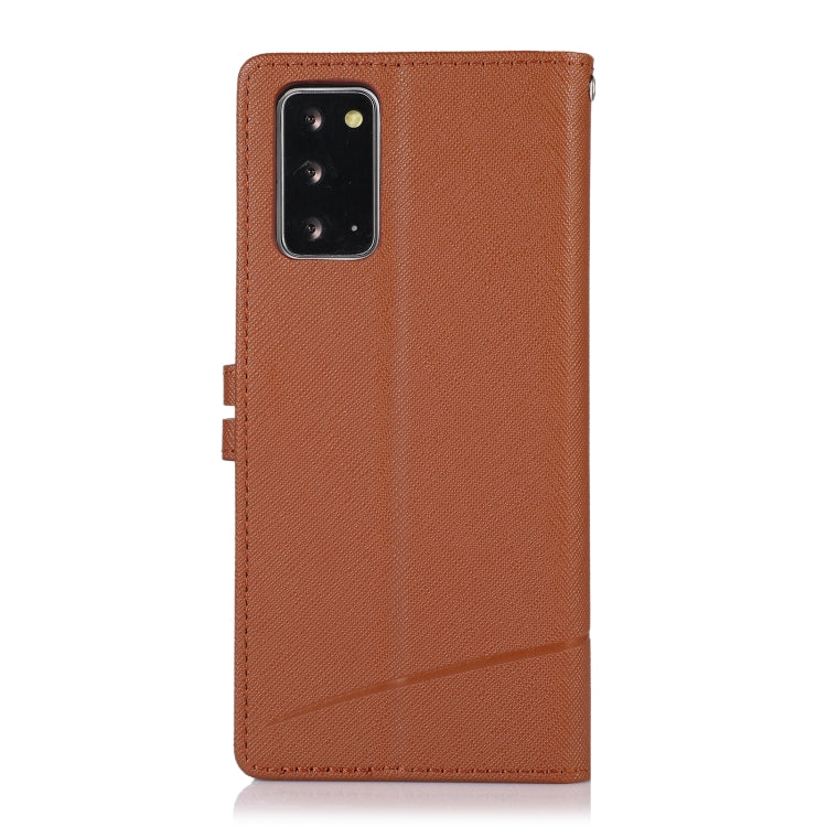 For Samsung Galaxy Note20 Cross Texture Horizontal Flip Leather Phone Case