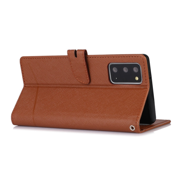 For Samsung Galaxy Note20 Cross Texture Horizontal Flip Leather Phone Case