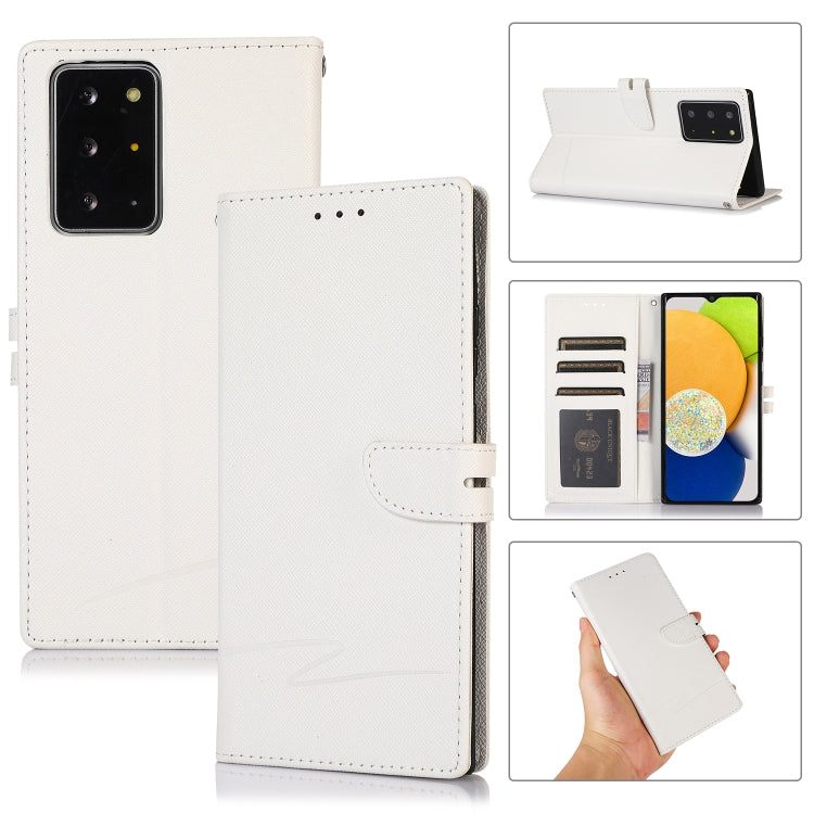 For Samsung Galaxy Note20 Ultra Cross Texture Horizontal Flip Leather Phone Case