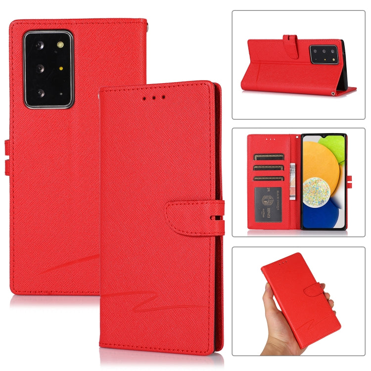 For Samsung Galaxy Note20 Ultra Cross Texture Horizontal Flip Leather Phone Case