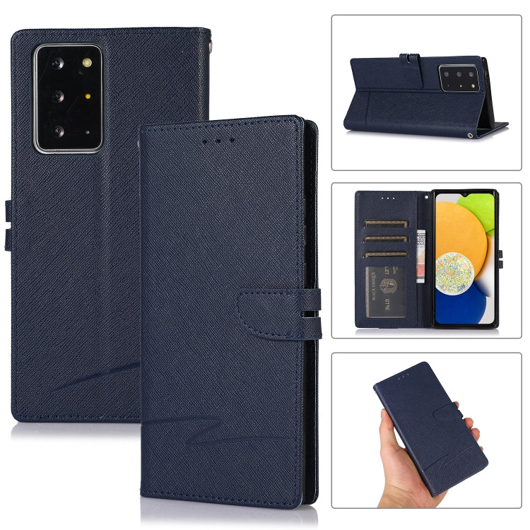 For Samsung Galaxy Note20 Ultra Cross Texture Horizontal Flip Leather Phone Case