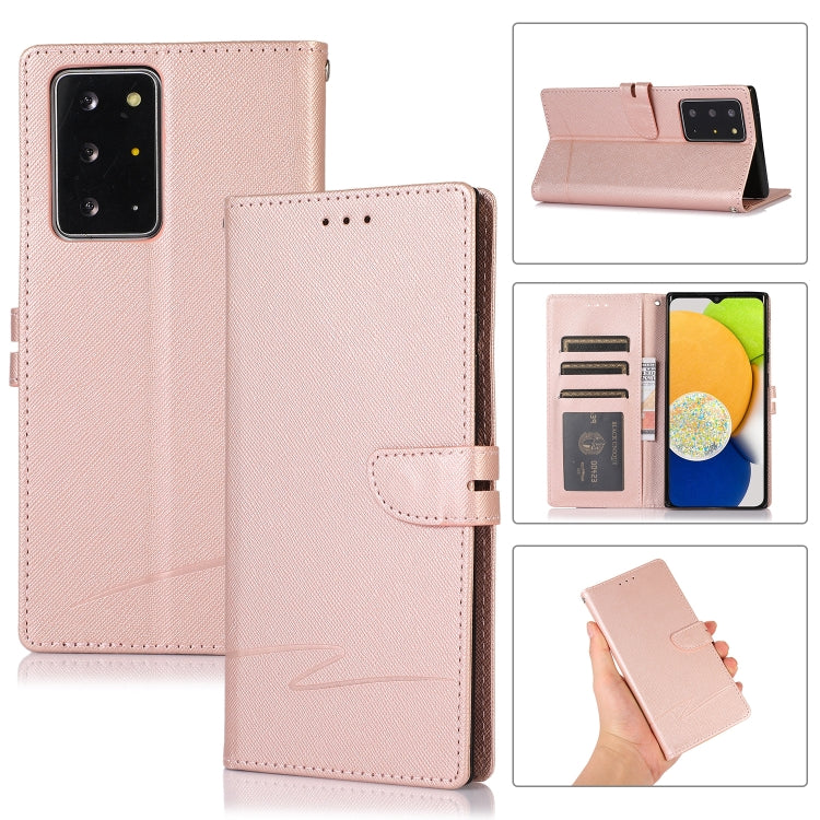 For Samsung Galaxy Note20 Ultra Cross Texture Horizontal Flip Leather Phone Case