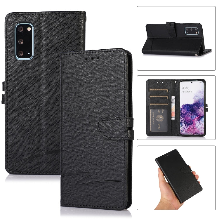 For Samsung Galaxy S20 Cross Texture Horizontal Flip Leather Phone Case
