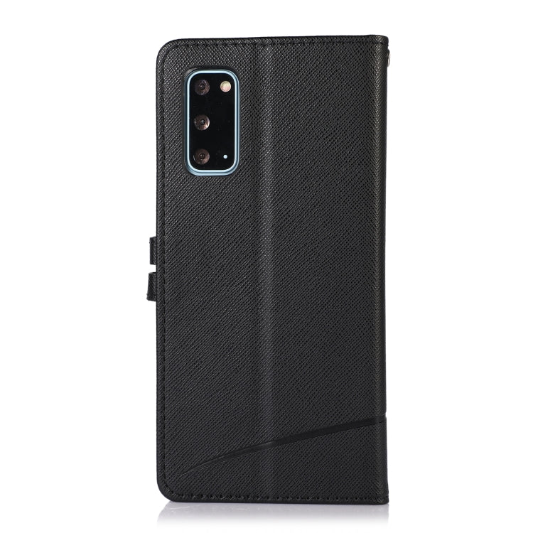For Samsung Galaxy S20 Cross Texture Horizontal Flip Leather Phone Case