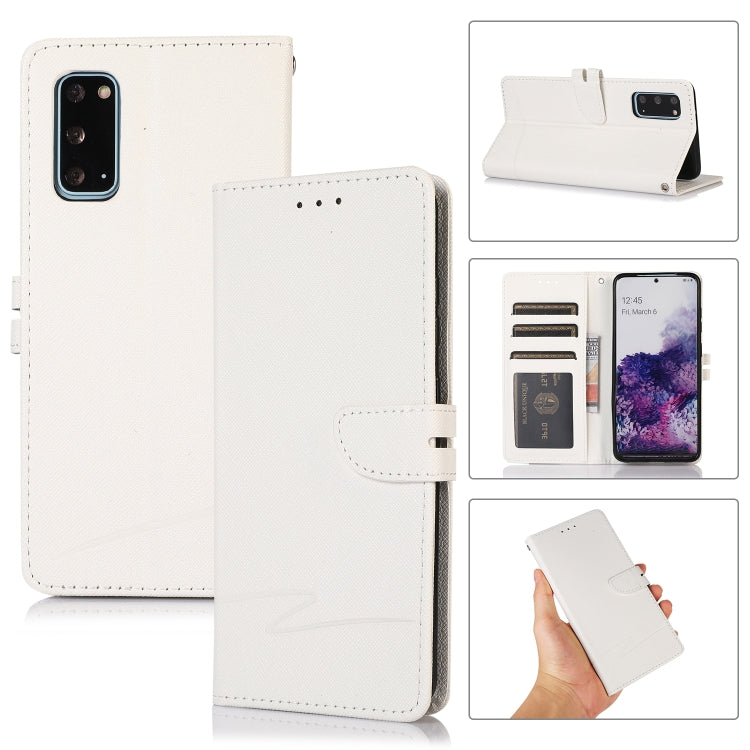 For Samsung Galaxy S20 Cross Texture Horizontal Flip Leather Phone Case