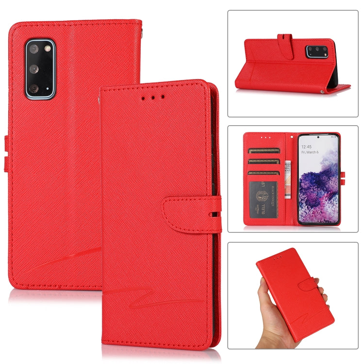 For Samsung Galaxy S20 Cross Texture Horizontal Flip Leather Phone Case