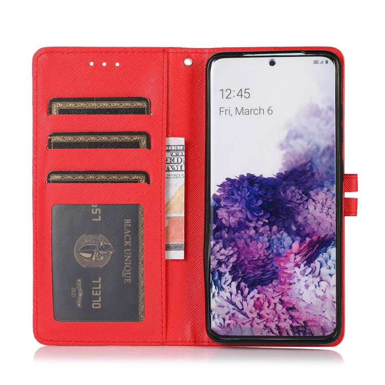 For Samsung Galaxy S20 Cross Texture Horizontal Flip Leather Phone Case
