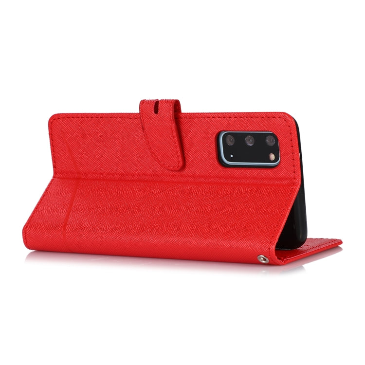 For Samsung Galaxy S20 Cross Texture Horizontal Flip Leather Phone Case