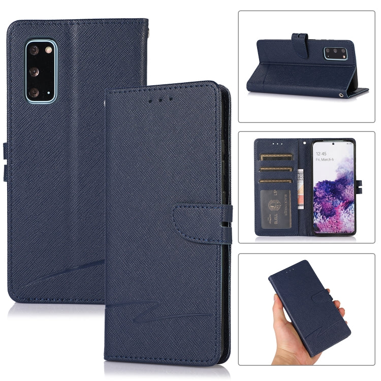 For Samsung Galaxy S20 Cross Texture Horizontal Flip Leather Phone Case