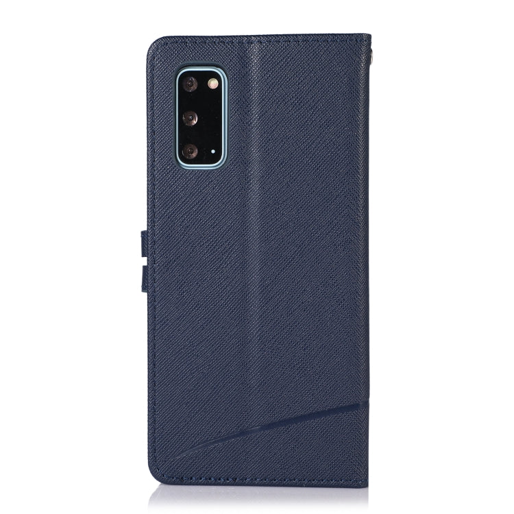 For Samsung Galaxy S20 Cross Texture Horizontal Flip Leather Phone Case