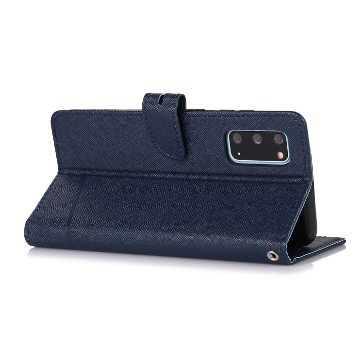 For Samsung Galaxy S20 Cross Texture Horizontal Flip Leather Phone Case