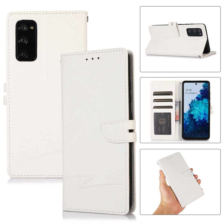 For Samsung Galaxy S20 FE Cross Texture Horizontal Flip Leather Phone Case