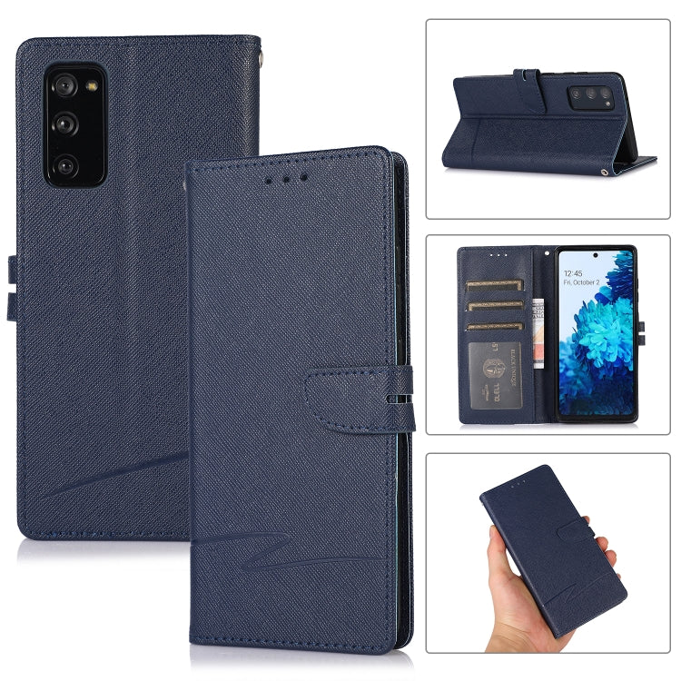 For Samsung Galaxy S20 FE Cross Texture Horizontal Flip Leather Phone Case