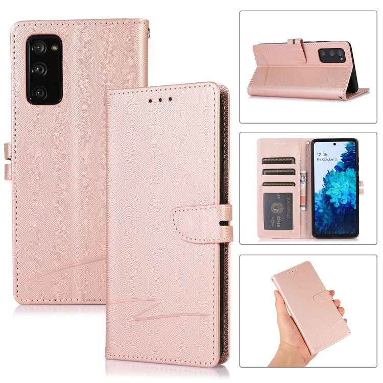 For Samsung Galaxy S20 FE Cross Texture Horizontal Flip Leather Phone Case