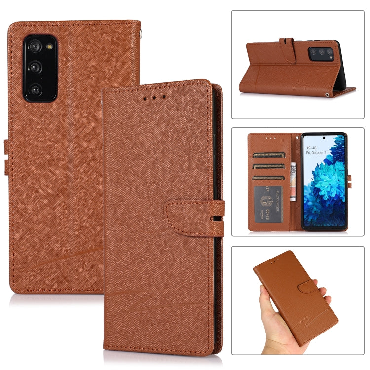 For Samsung Galaxy S20 FE Cross Texture Horizontal Flip Leather Phone Case