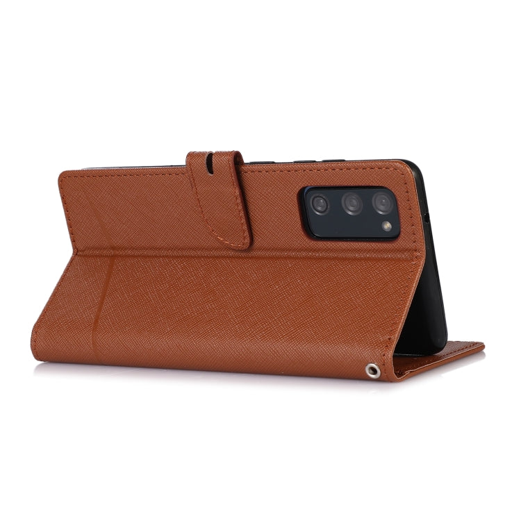 For Samsung Galaxy S20 FE Cross Texture Horizontal Flip Leather Phone Case