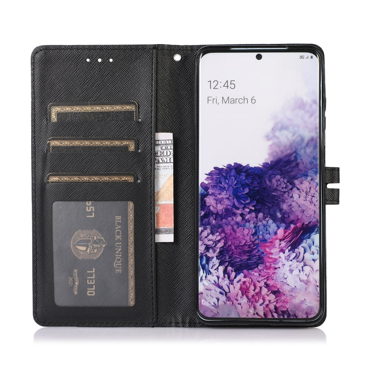 For Samsung Galaxy S20+ Cross Texture Horizontal Flip Leather Phone Case