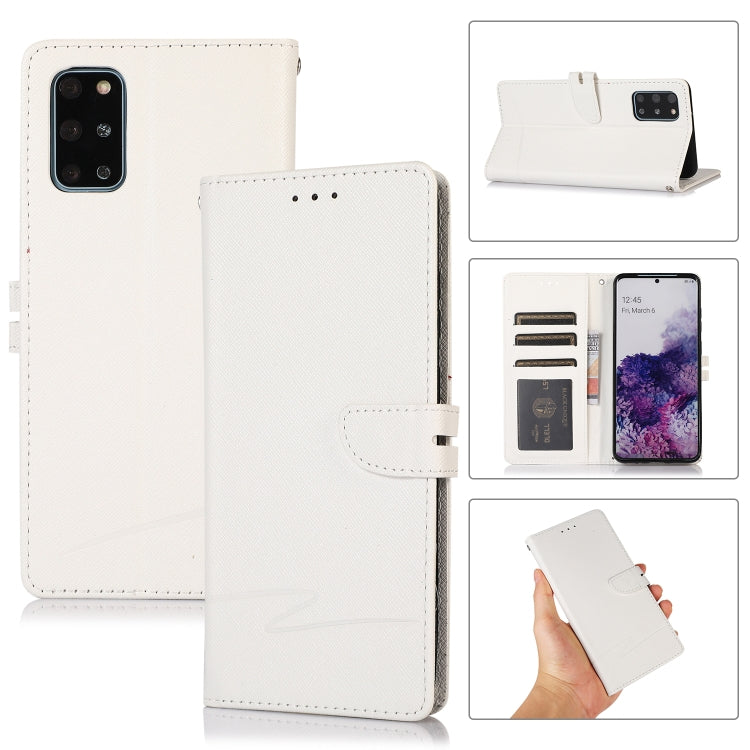 For Samsung Galaxy S20+ Cross Texture Horizontal Flip Leather Phone Case