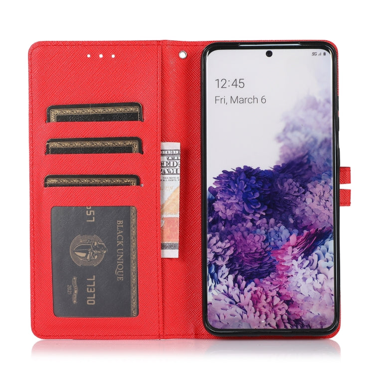 For Samsung Galaxy S20+ Cross Texture Horizontal Flip Leather Phone Case