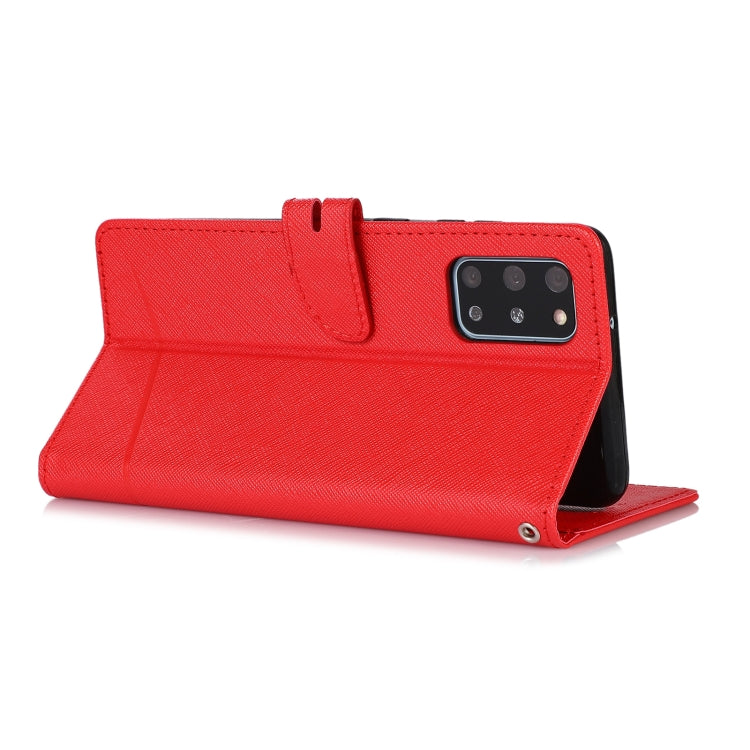 For Samsung Galaxy S20+ Cross Texture Horizontal Flip Leather Phone Case