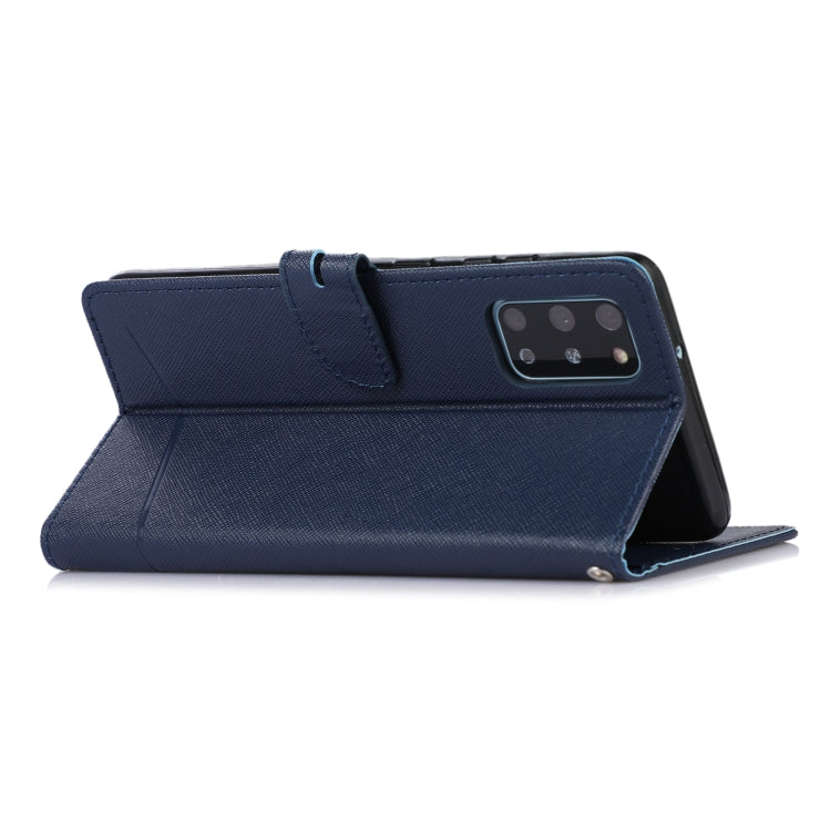 For Samsung Galaxy S20+ Cross Texture Horizontal Flip Leather Phone Case