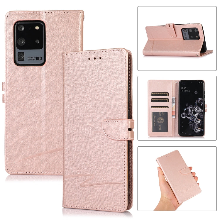 For Samsung Galaxy S20 Ultra Cross Texture Horizontal Flip Leather Phone Case