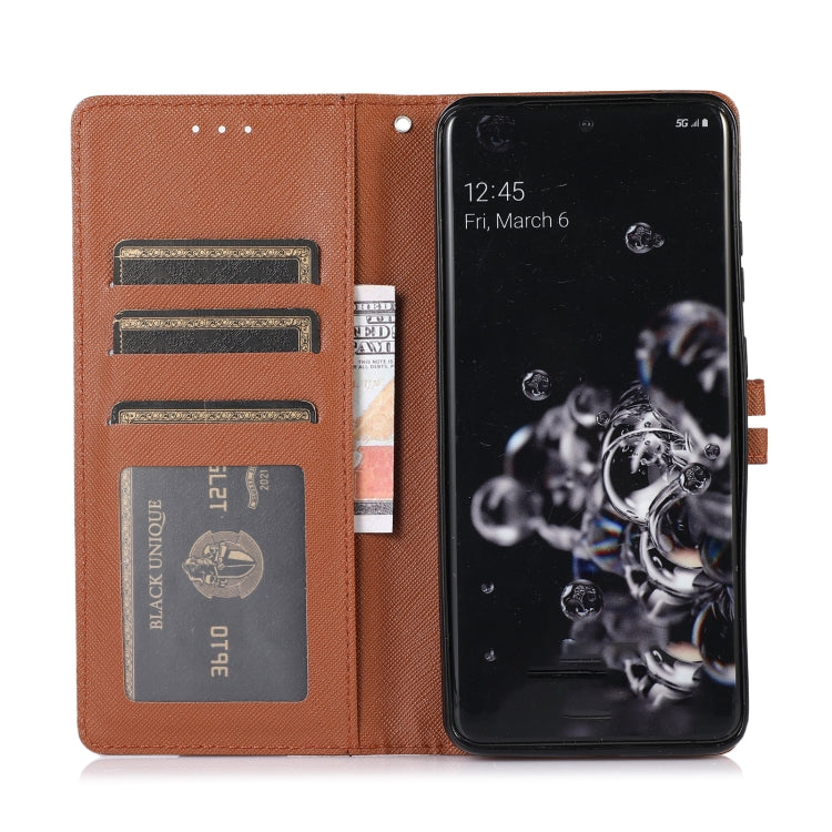 For Samsung Galaxy S20 Ultra Cross Texture Horizontal Flip Leather Phone Case