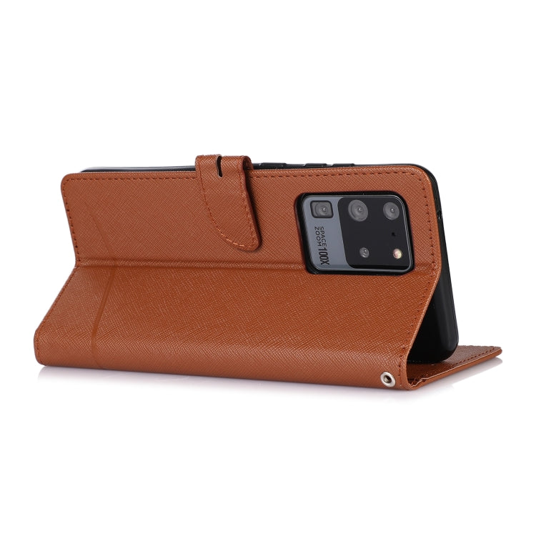 For Samsung Galaxy S20 Ultra Cross Texture Horizontal Flip Leather Phone Case