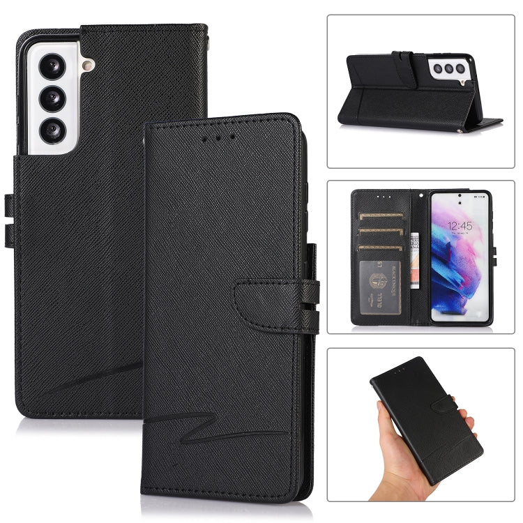 For Samsung Galaxy S21 5G Cross Texture Horizontal Flip Leather Phone Case