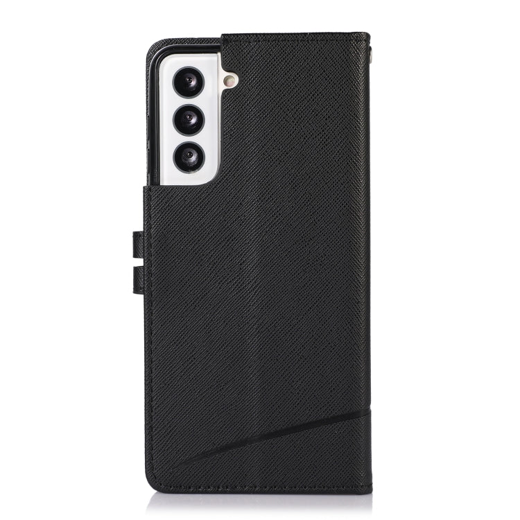 For Samsung Galaxy S21 5G Cross Texture Horizontal Flip Leather Phone Case