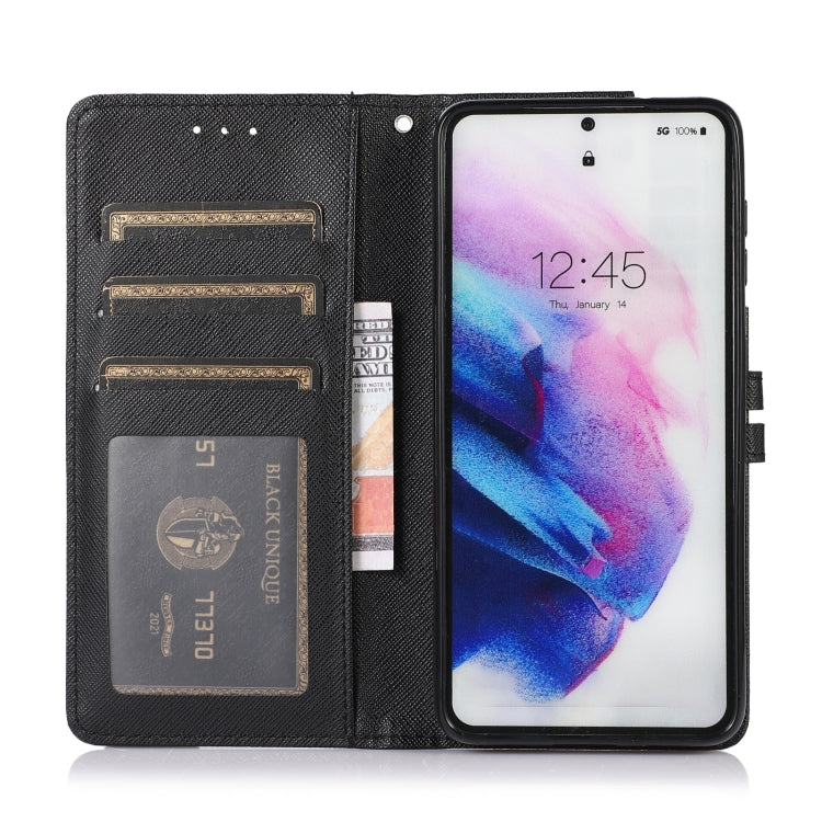 For Samsung Galaxy S21 5G Cross Texture Horizontal Flip Leather Phone Case