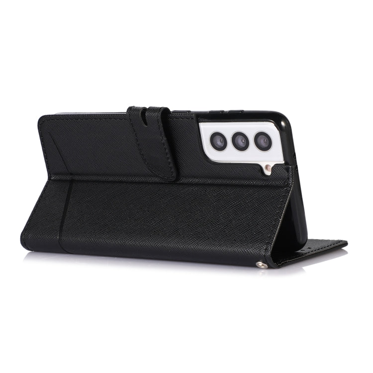 For Samsung Galaxy S21 5G Cross Texture Horizontal Flip Leather Phone Case