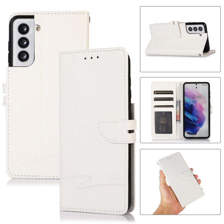 For Samsung Galaxy S21 5G Cross Texture Horizontal Flip Leather Phone Case