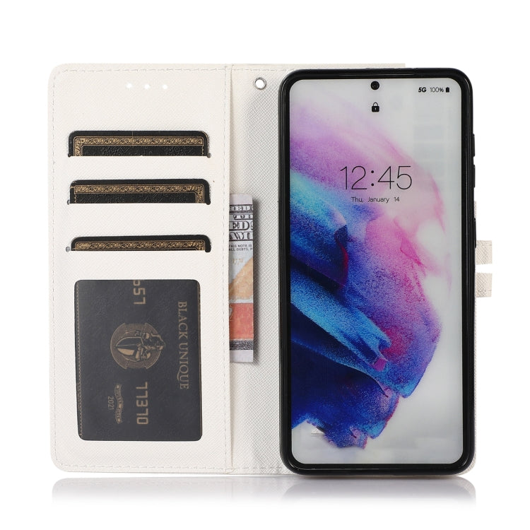 For Samsung Galaxy S21 5G Cross Texture Horizontal Flip Leather Phone Case
