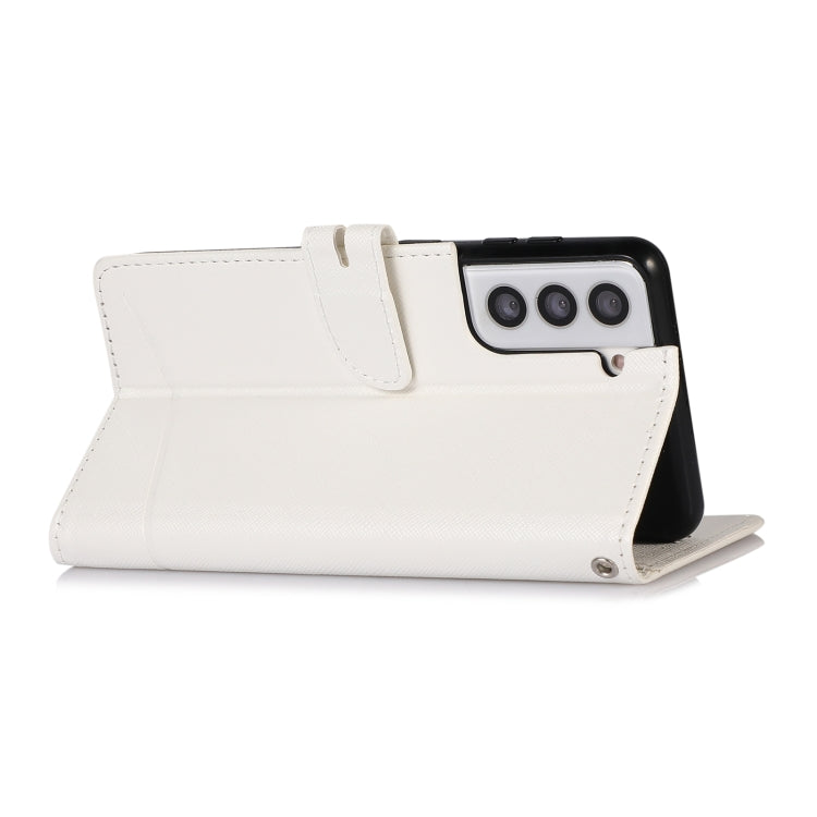 For Samsung Galaxy S21 5G Cross Texture Horizontal Flip Leather Phone Case