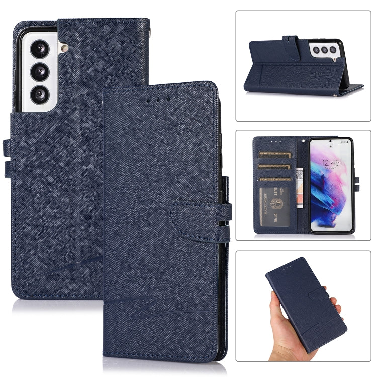 For Samsung Galaxy S21 5G Cross Texture Horizontal Flip Leather Phone Case