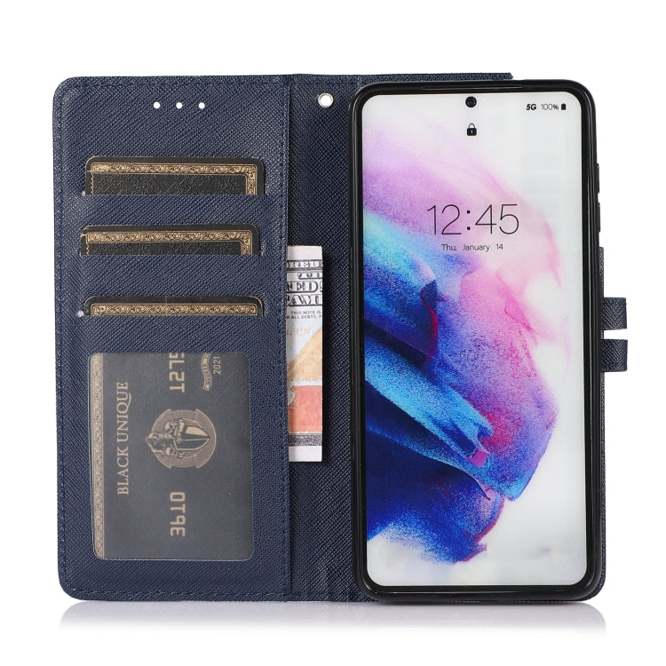 For Samsung Galaxy S21 5G Cross Texture Horizontal Flip Leather Phone Case