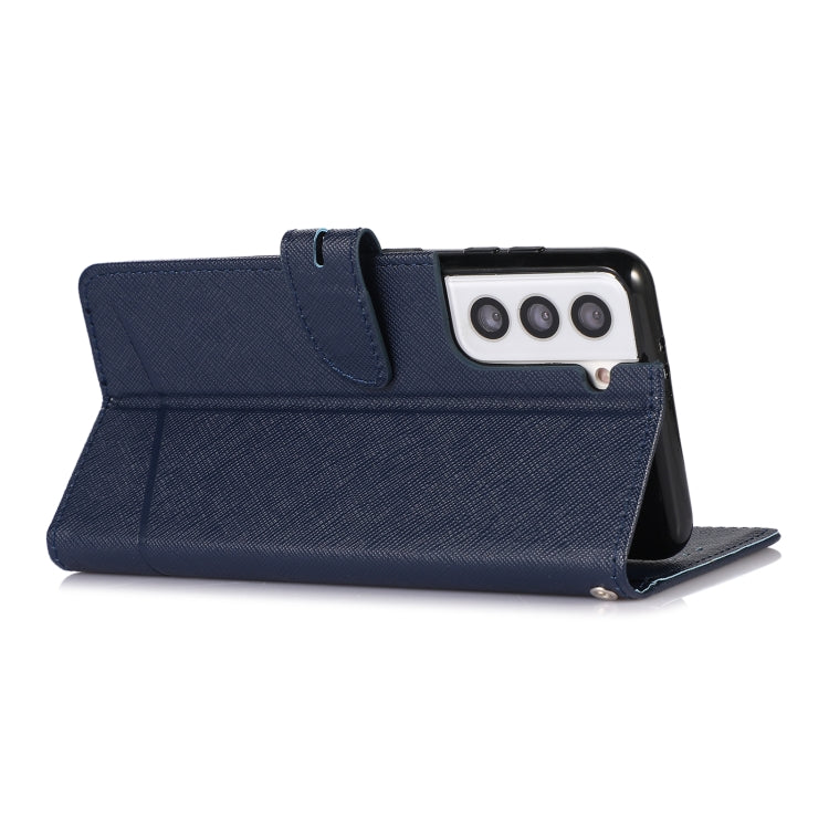 For Samsung Galaxy S21 5G Cross Texture Horizontal Flip Leather Phone Case
