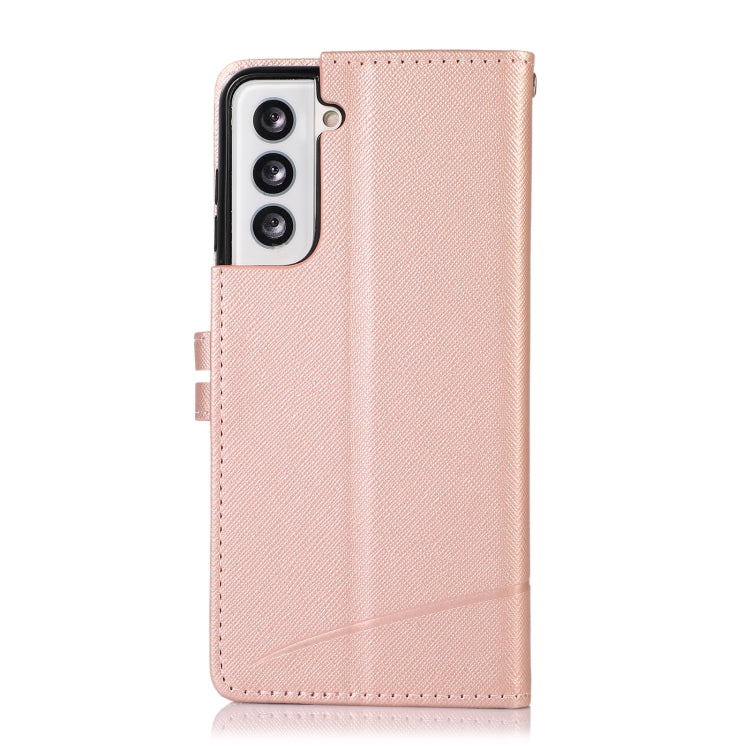 For Samsung Galaxy S21 5G Cross Texture Horizontal Flip Leather Phone Case