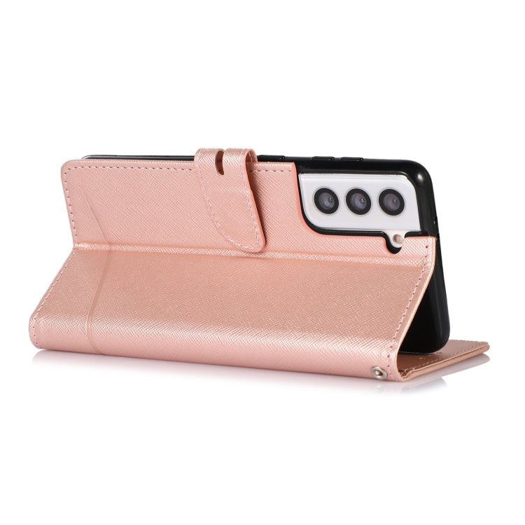 For Samsung Galaxy S21 5G Cross Texture Horizontal Flip Leather Phone Case