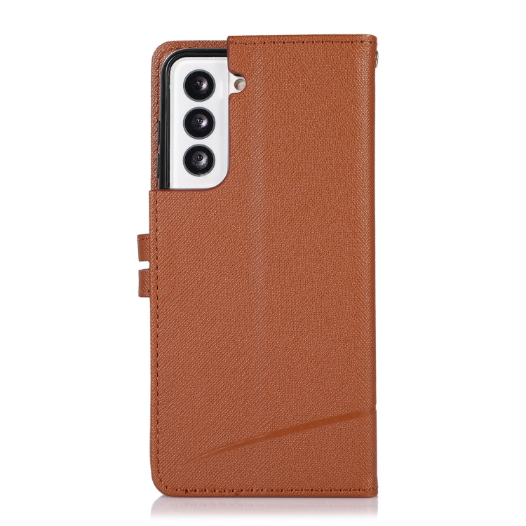 For Samsung Galaxy S21 5G Cross Texture Horizontal Flip Leather Phone Case