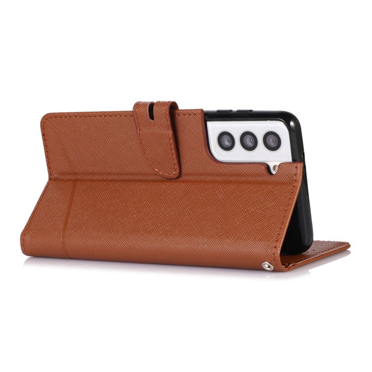 For Samsung Galaxy S21 5G Cross Texture Horizontal Flip Leather Phone Case