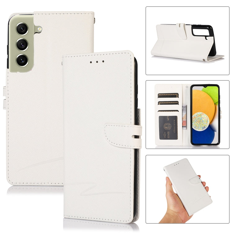 For Samsung Galaxy S21 FE 5G Cross Texture Horizontal Flip Leather Phone Case