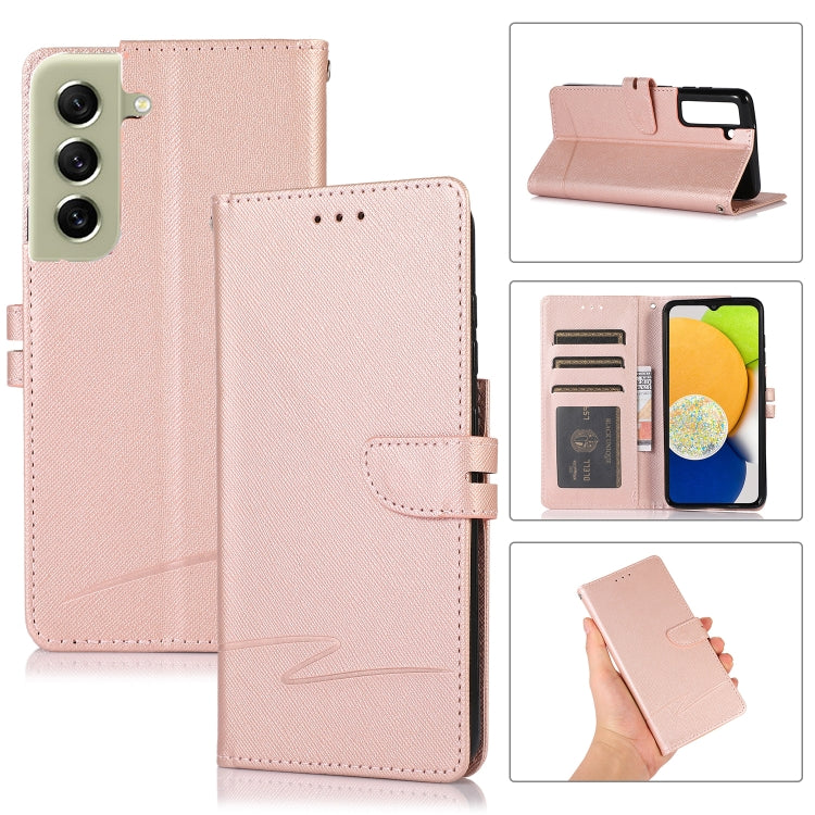 For Samsung Galaxy S21 FE 5G Cross Texture Horizontal Flip Leather Phone Case