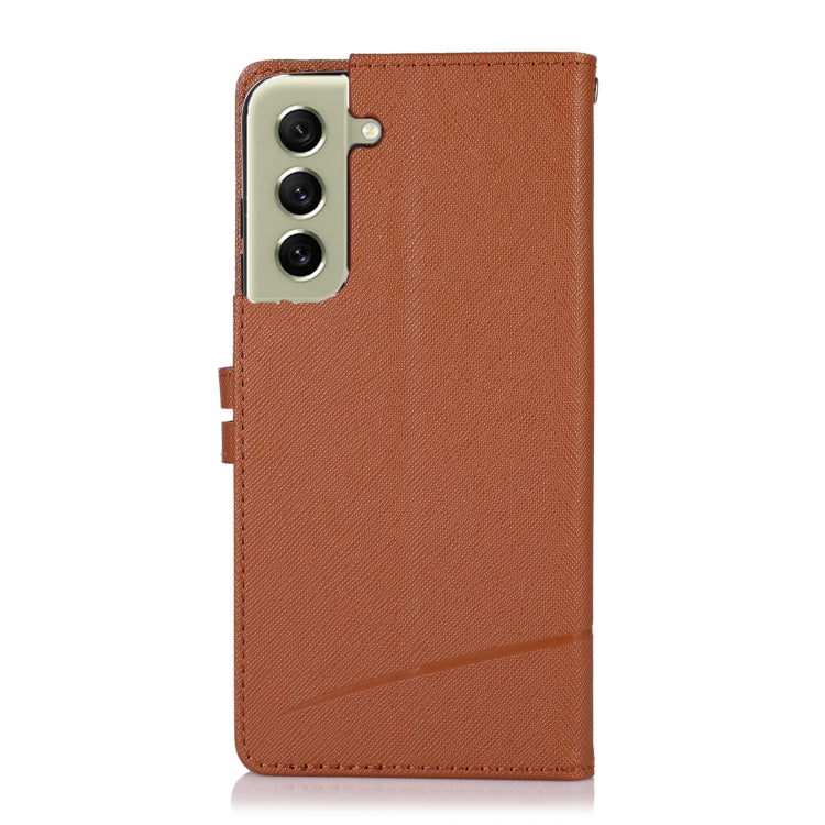 For Samsung Galaxy S21 FE 5G Cross Texture Horizontal Flip Leather Phone Case