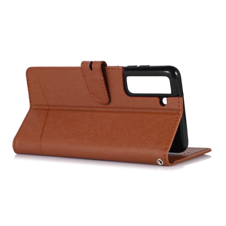 For Samsung Galaxy S21 FE 5G Cross Texture Horizontal Flip Leather Phone Case